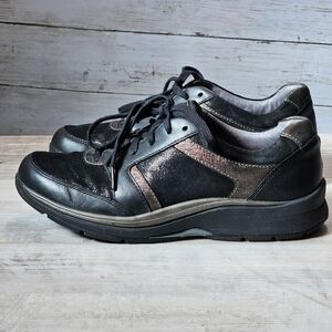 Aravon Shoes Pyper Ubal Leather Lace Up Comfort Sneakers Womens Size 9 Black